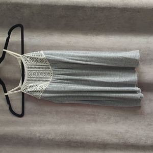 Grey and floral tank halter top